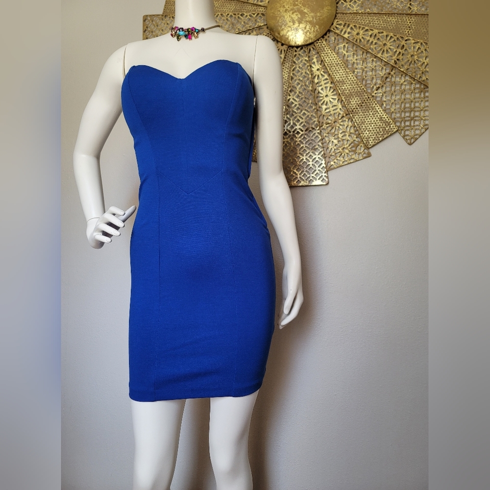 GUESS dress cobalt blue strapless sexy xs